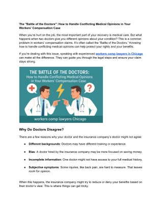 The _Battle of the Doctors__ How to Handle Conflicting Medical Opinions in Your Workers' Compensation Case