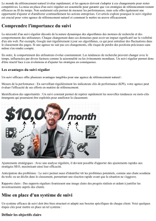 Mettre en place un suivi régulier: l'importance pour votre Agence.