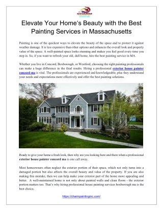 Elevate Your Home‘s Beauty with the Best Painting Services in Massachusetts