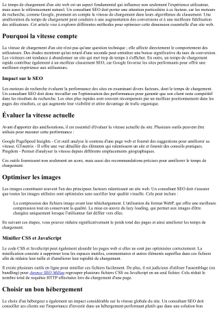 Consultant SEO : comment améliorer le temps de chargement de votre site ?