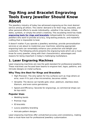 Top Ring and Bracelet Engraving Tools Every Jeweller Should Know About
