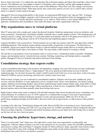 MSP Services for Server Virtualization and Consolidation