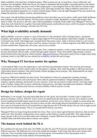 Managed IT Services for High-Availability Infrastructure