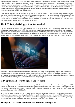 MSP Services for Retail: Enhancing POS Security and Uptime