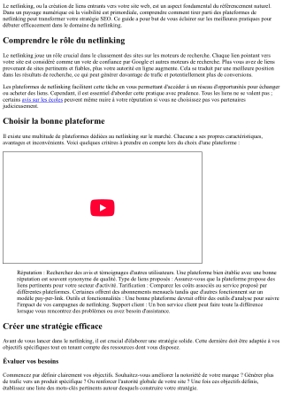 Plateforme de netlinking : conseils pratiques pour débuter !