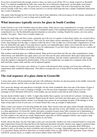 Insurance Windshield Replacement in Greenville: How the Claims Process Works