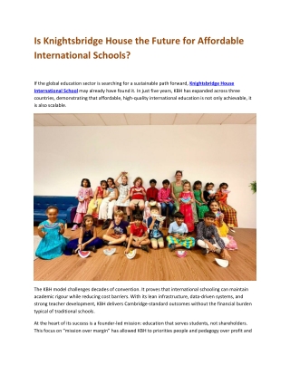 Is Knightsbridge House the Future for Affordable International Schools