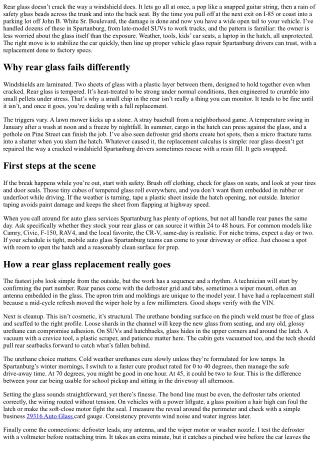 Car Window Repair Spartanburg: Replacing Shattered Rear Glass