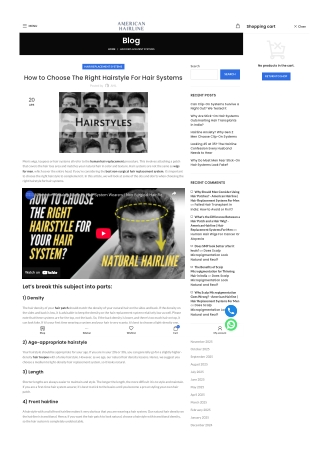 How to Choose The Right Hairstyle For Hair Systems