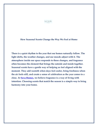 How Seasonal Scents Change the Way We Feel at Home