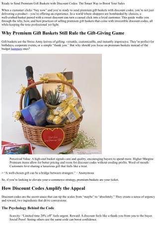 Ready to Send Premium Gift Baskets with Discount Codes: The Smart Way to Boost Y