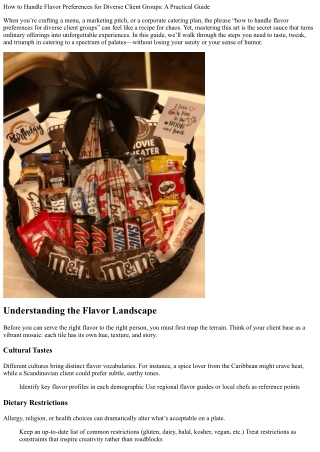 How to Handle Flavor Preferences for Diverse Client Groups: A Practical Guide