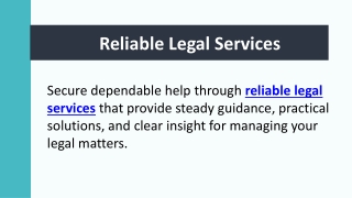 Reliable Legal Services