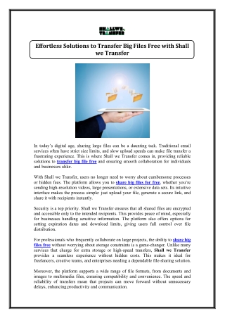 Transfer Big File Free
