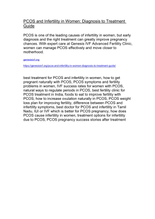 PCOS and Infertility