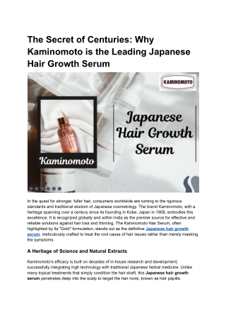 Japanese Hair Growth Serum