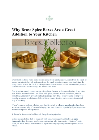 Why Brass Spice Boxes Are a Great Addition to Your Kitchen