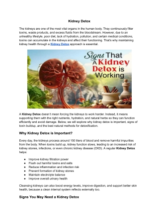 Kidney Detox