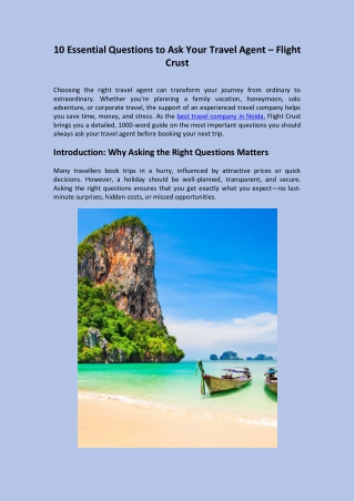 10 Essential Questions to Ask Your Travel Agent –