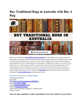 Buy Traditional Rugs in Australia with Buy A Rug