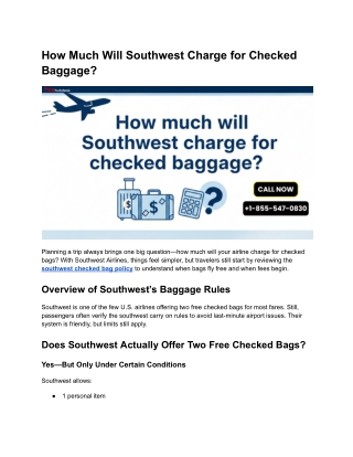 How Much Will Southwest Charge for Checked Baggage