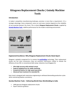 Kitagawa Replacement Chucks | Gunidy mt