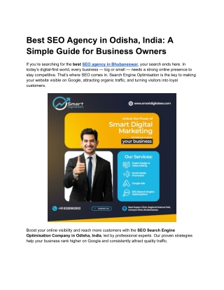 Best SEO Agency in Odisha, India A Simple Guide for Business Owners