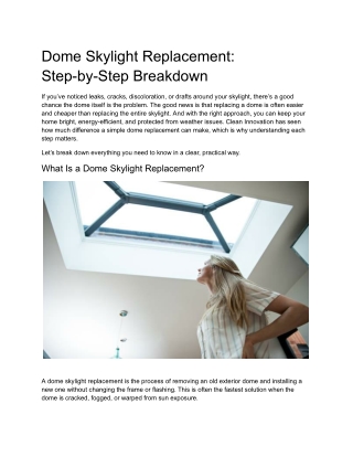 Complete Guide To Dome Skylight Replacement Costs And How To Install