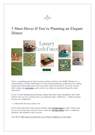 5 Must-Haves If You’re Planning an Elegant Dinner