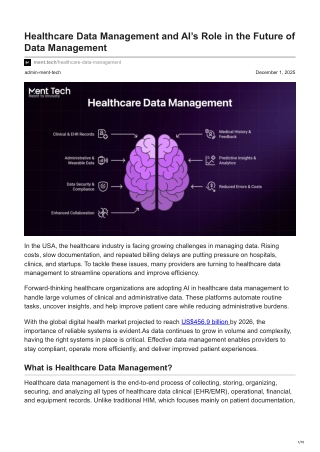 ment.tech-Healthcare Data Management and AIs Role in the Future of Data Management
