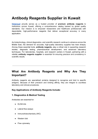 Antibody Reagents Supplier in Kuwait