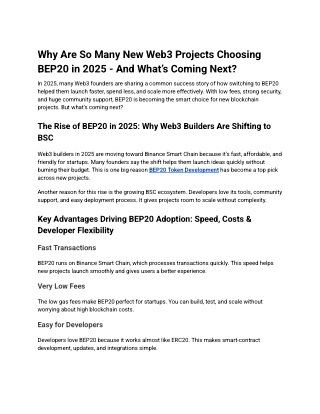 Why Are So Many New Web3 Projects Choosing BEP20 in 2025 - And What’s Coming Next - 03_12_2025