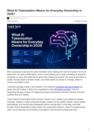 ment.tech-What AI Tokenization Means for Everyday Ownership in 2026