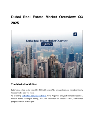 Dubai Real Estate Market Overview_ Q3 2025
