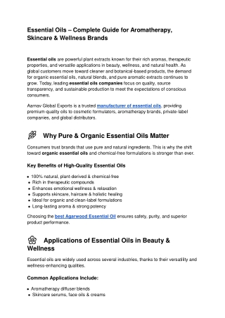 Essential Oils Guide – Best Organic Essential Oils, Natural Blends & Wholesale M