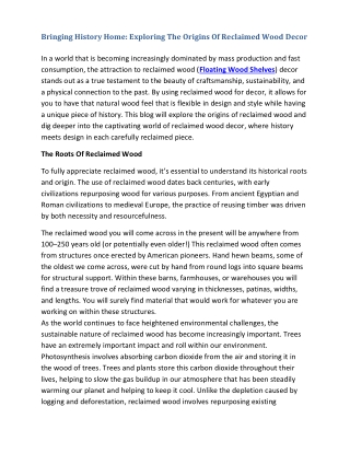 Bringing History Home Exploring The Origins Of Reclaimed Wood Decor