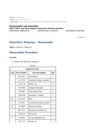 Caterpillar Cat CB16 COMPACTOR (Prefix HP5) Service Repair Manual Instant Download