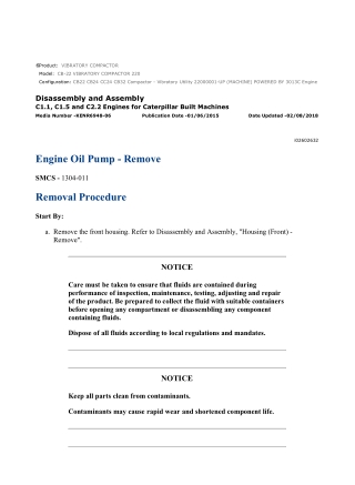 Caterpillar Cat CB-22 VIBRATORY COMPACTOR (Prefix 220) Service Repair Manual Instant Download