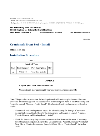 Caterpillar Cat CB-434D VIBRATORY COMPACTOR (Prefix CNH) Service Repair Manual Instant Download
