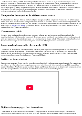 Les stratégies efficaces des agences de référencement naturel