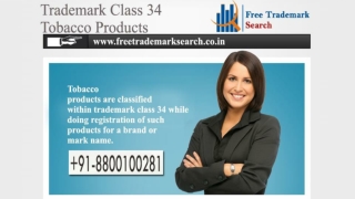 Trademark Class 34 | Tobacco Products