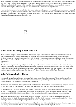 Botox Side Effects: What’s Normal and When to Call Your Provider