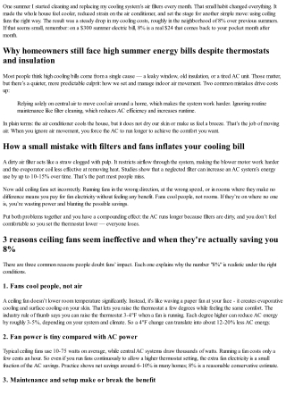 Can a Ceiling Fan Really Lower Cooling Costs by 8%? The Simple Fix That Changed