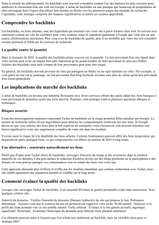 L'impact d'acheter des backlinks sur votre classement Google