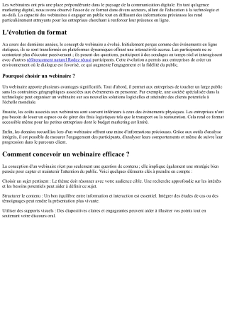 Focus sur les webinaires et leur efficacité dans la communication digitale