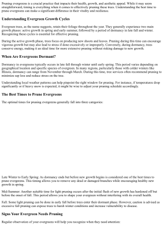 Best Time to Prune Evergreens for Optimal Growth and Health.