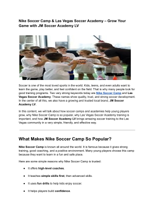 Nike Soccer Camp & Las Vegas Soccer Academy – Grow Your Game with JM Soccer Academy LV (1)