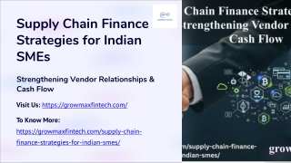 Supply Chain Finance Strategies for Indian SMEs Strengthening Vendor Relationships & Cash Flow
