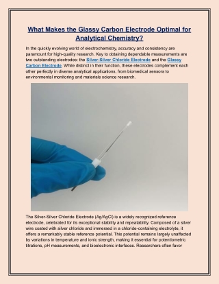 What Makes the Glassy Carbon Electrode Optimal for Analytical Chemistry?