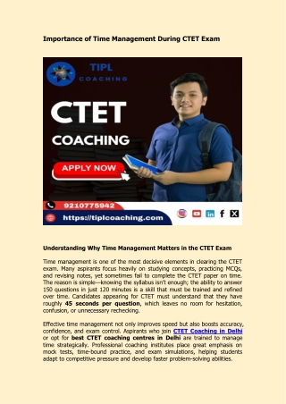 Importance of Time Management During CTET Exam